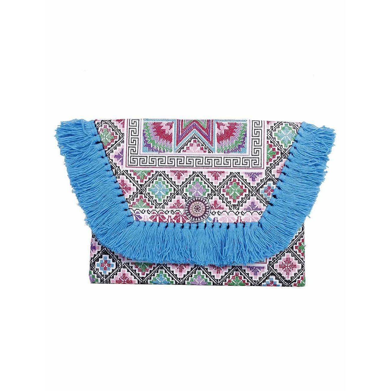 Embroidered Multi Tassel Envelope Clutch Bag - Thailand Bags La Vie Bien Embroidered Multi Tassel Envelope Clutch Bag - Thailand