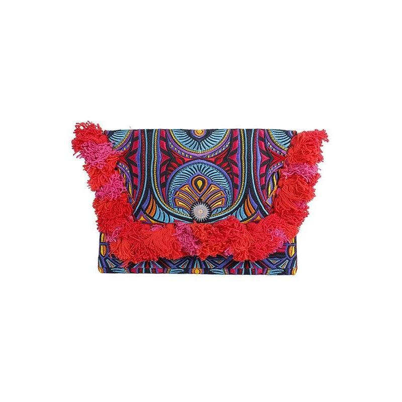 Embroidered Multi Tassel Envelope Clutch Bag - Thailand Bags La Vie Bien Embroidered Multi Tassel Envelope Clutch Bag - Thailand