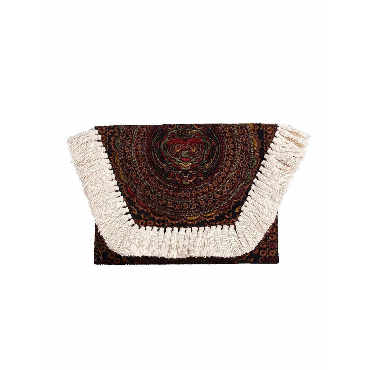 Embroidered Multi Tassel Envelope Clutch Bag - Thailand Bags La Vie Bien Embroidered Multi Tassel Envelope Clutch Bag - Thailand