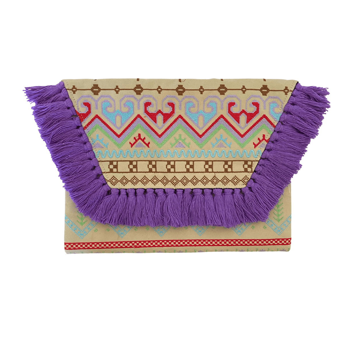 Embroidered Multi Tassel Envelope Clutch Bag - Thailand Bags La Vie Bien Embroidered Multi Tassel Envelope Clutch Bag - Thailand