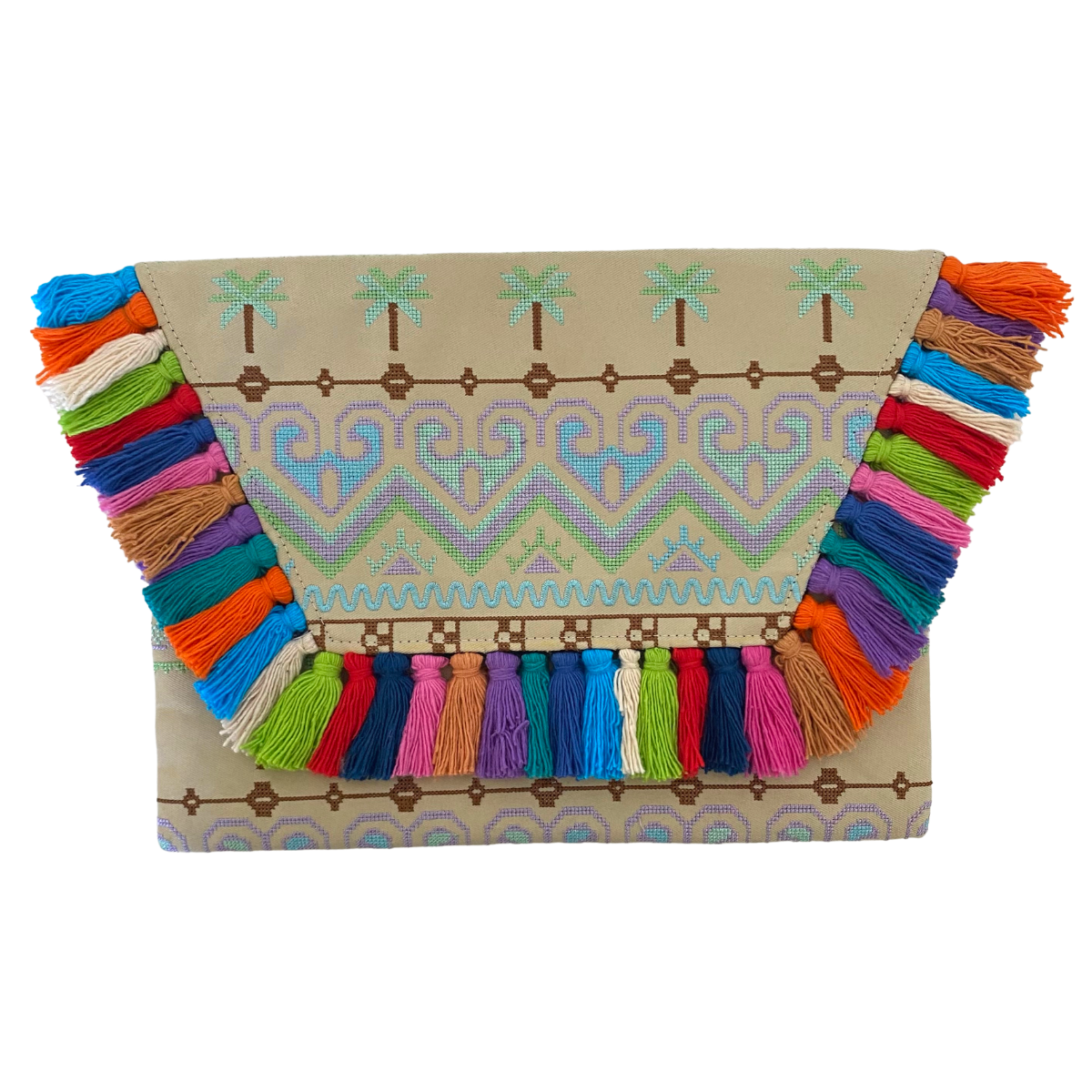 Embroidered Multi Tassel Envelope Clutch Bag - Thailand Bags La Vie Bien Embroidered Multi Tassel Envelope Clutch Bag - Thailand