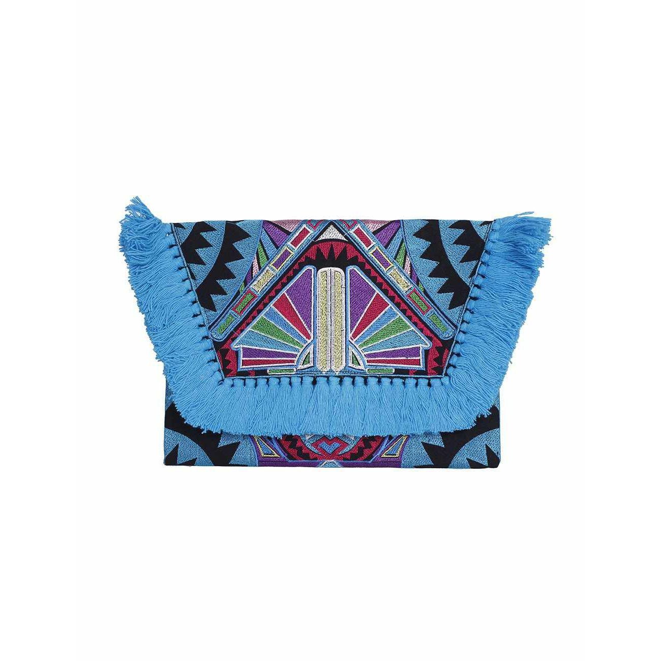 Embroidered Multi Tassel Envelope Clutch Bag - Thailand Bags La Vie Bien Embroidered Multi Tassel Envelope Clutch Bag - Thailand