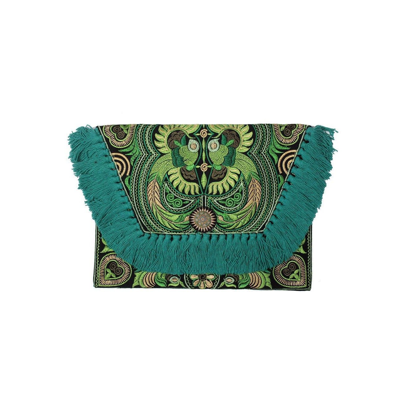 Embroidered Multi Tassel Envelope Clutch Bag - Thailand Bags La Vie Bien Embroidered Multi Tassel Envelope Clutch Bag - Thailand