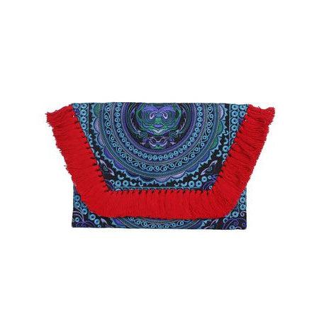 Embroidered Multi Tassel Envelope Clutch Bag - Thailand Bags La Vie Bien Embroidered Multi Tassel Envelope Clutch Bag - Thailand