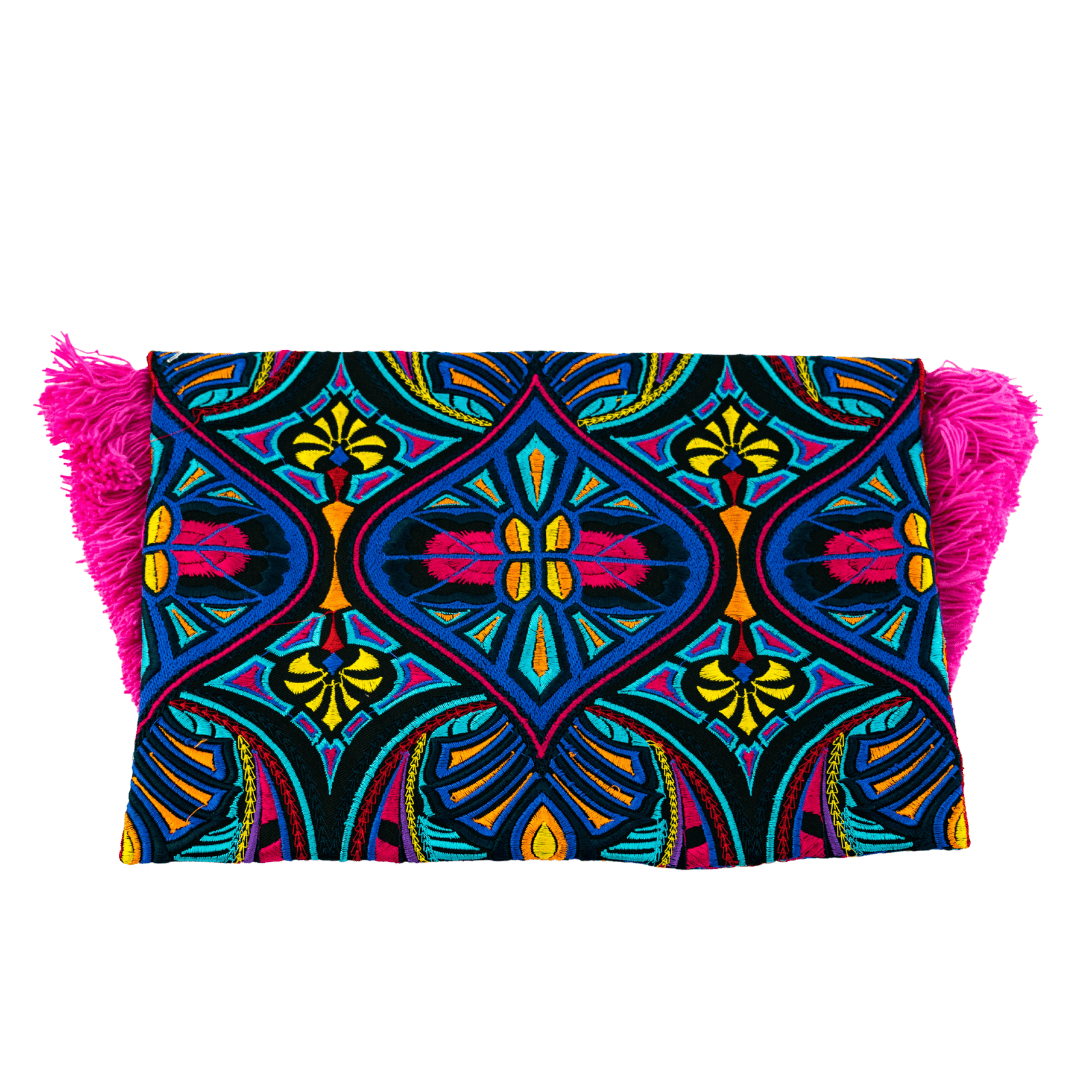 Embroidered Multi Tassel Envelope Clutch Bag - Thailand Bags La Vie Bien Embroidered Multi Tassel Envelope Clutch Bag - Thailand