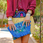 Embroidered Multi Tassel Envelope Clutch Bag - Thailand Bags La Vie Bien Embroidered Multi Tassel Envelope Clutch Bag - Thailand