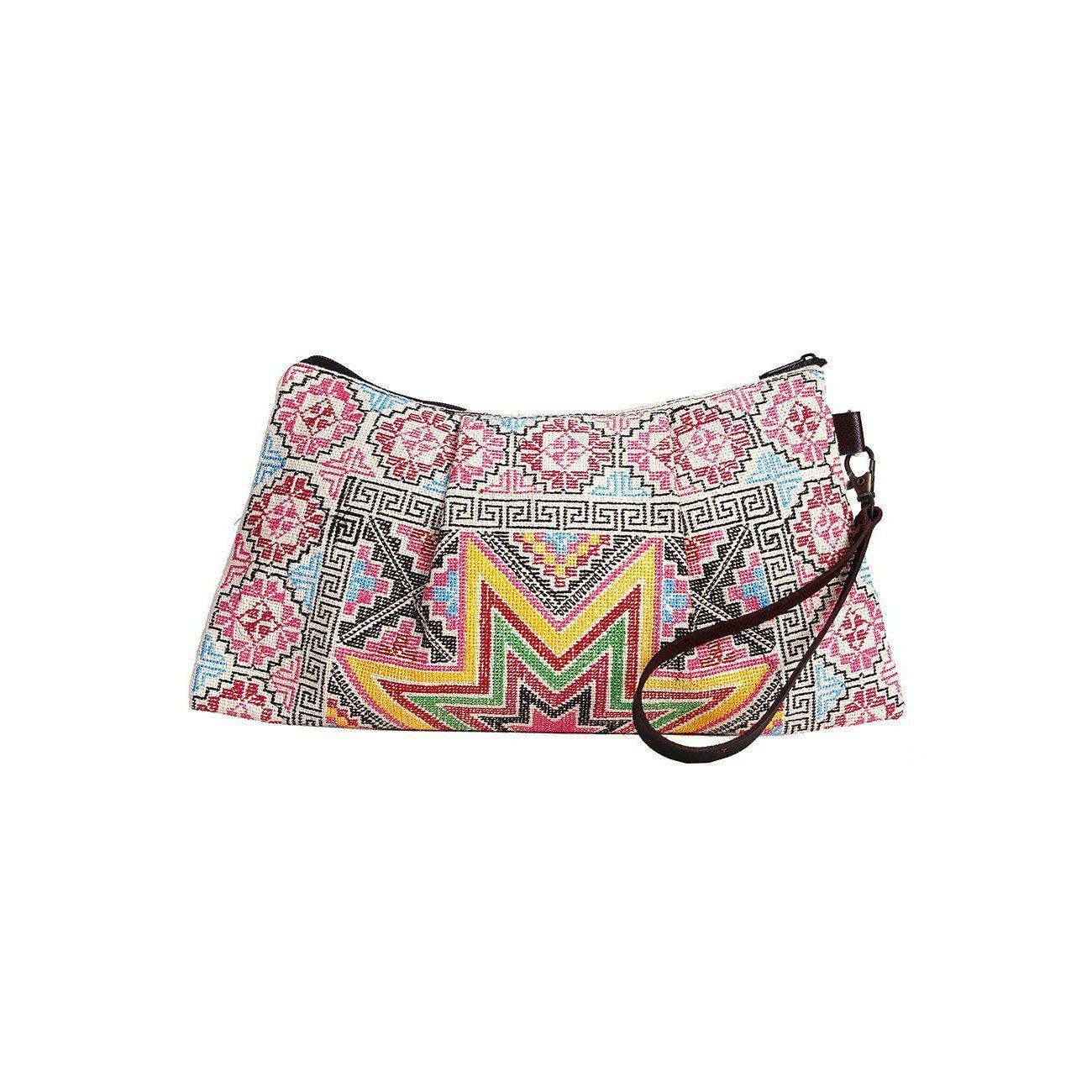 Embroidered Northern Star Wristlet - Thailand Bags La Vie Bien Embroidered Northern Star Wristlet - Thailand