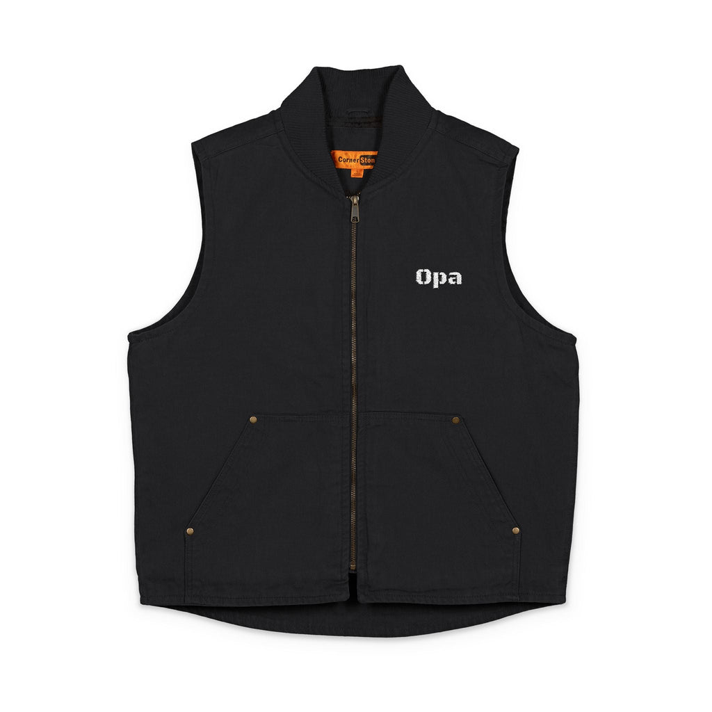 Embroidered "Opa" (Grandpa) Duck Cloth Work Vest – Durable Carpenter Style for German grandfather gifts Outerwear La Vie Bien Embroidered "Opa" (Grandpa) Duck Cloth Work Vest – Durable Carpenter Style for German grandfather gifts