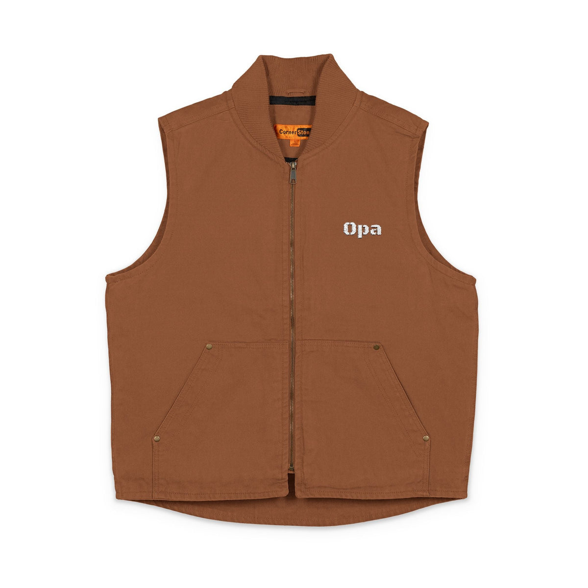 Embroidered "Opa" (Grandpa) Duck Cloth Work Vest – Durable Carpenter Style for German grandfather gifts Outerwear La Vie Bien Embroidered "Opa" (Grandpa) Duck Cloth Work Vest – Durable Carpenter Style for German grandfather gifts