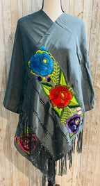 Embroidered Silk Handmade Mexican Shawls Rebosos Bordados en Ceda La Vie Bien Embroidered Silk Handmade Mexican Shawls Rebosos Bordados en Ceda