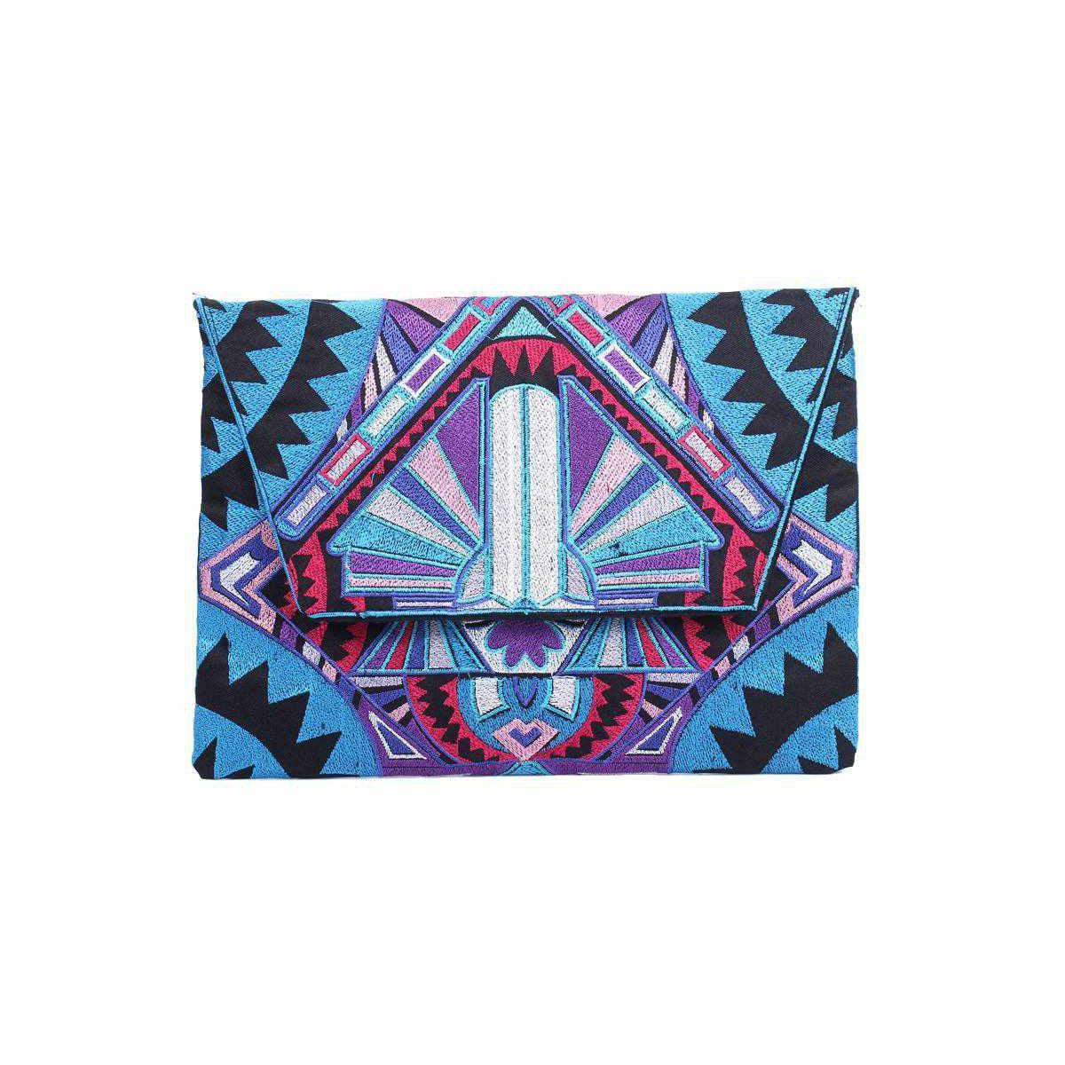 Embroidered Tahj Envelope Clutch | iPad Bag - Thailand La Vie Bien Embroidered Tahj Envelope Clutch | iPad Bag - Thailand