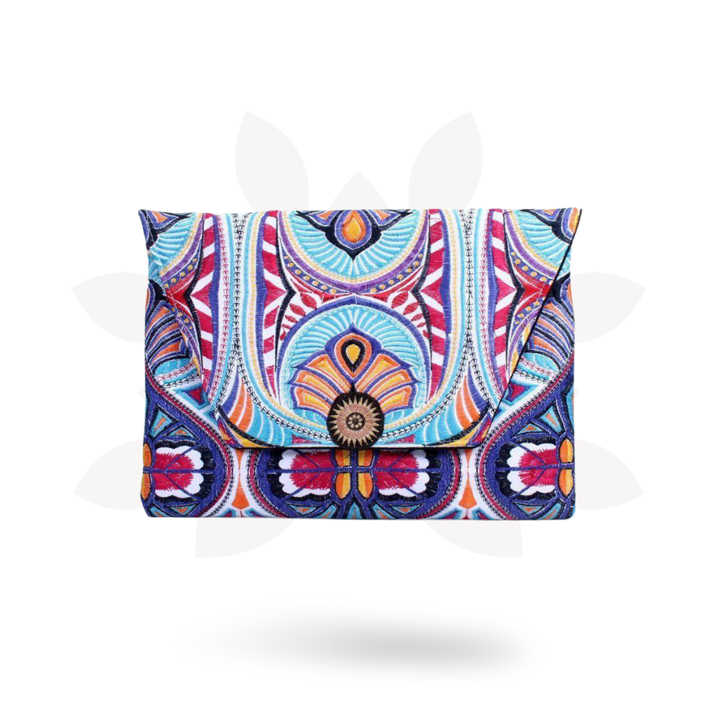 Embroidered Tahj Envelope Clutch | iPad Bag - Thailand La Vie Bien Embroidered Tahj Envelope Clutch | iPad Bag - Thailand