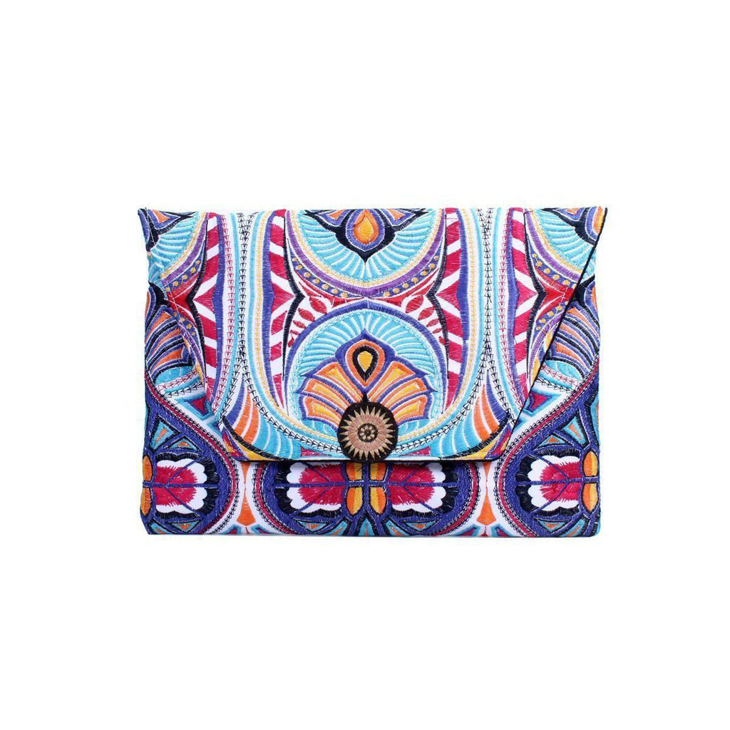 Embroidered Tahj Envelope Clutch | iPad Bag - Thailand La Vie Bien Embroidered Tahj Envelope Clutch | iPad Bag - Thailand