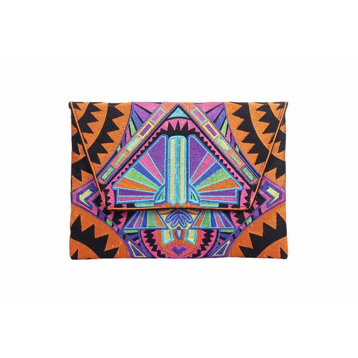 Embroidered Tahj Envelope Clutch | iPad Bag - Thailand La Vie Bien Embroidered Tahj Envelope Clutch | iPad Bag - Thailand