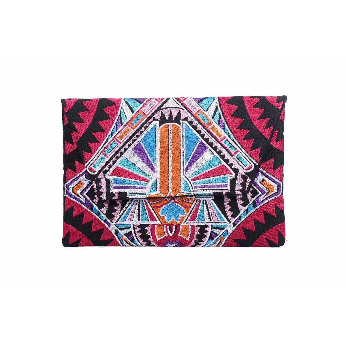 Embroidered Tahj Envelope Clutch | iPad Bag - Thailand La Vie Bien Embroidered Tahj Envelope Clutch | iPad Bag - Thailand