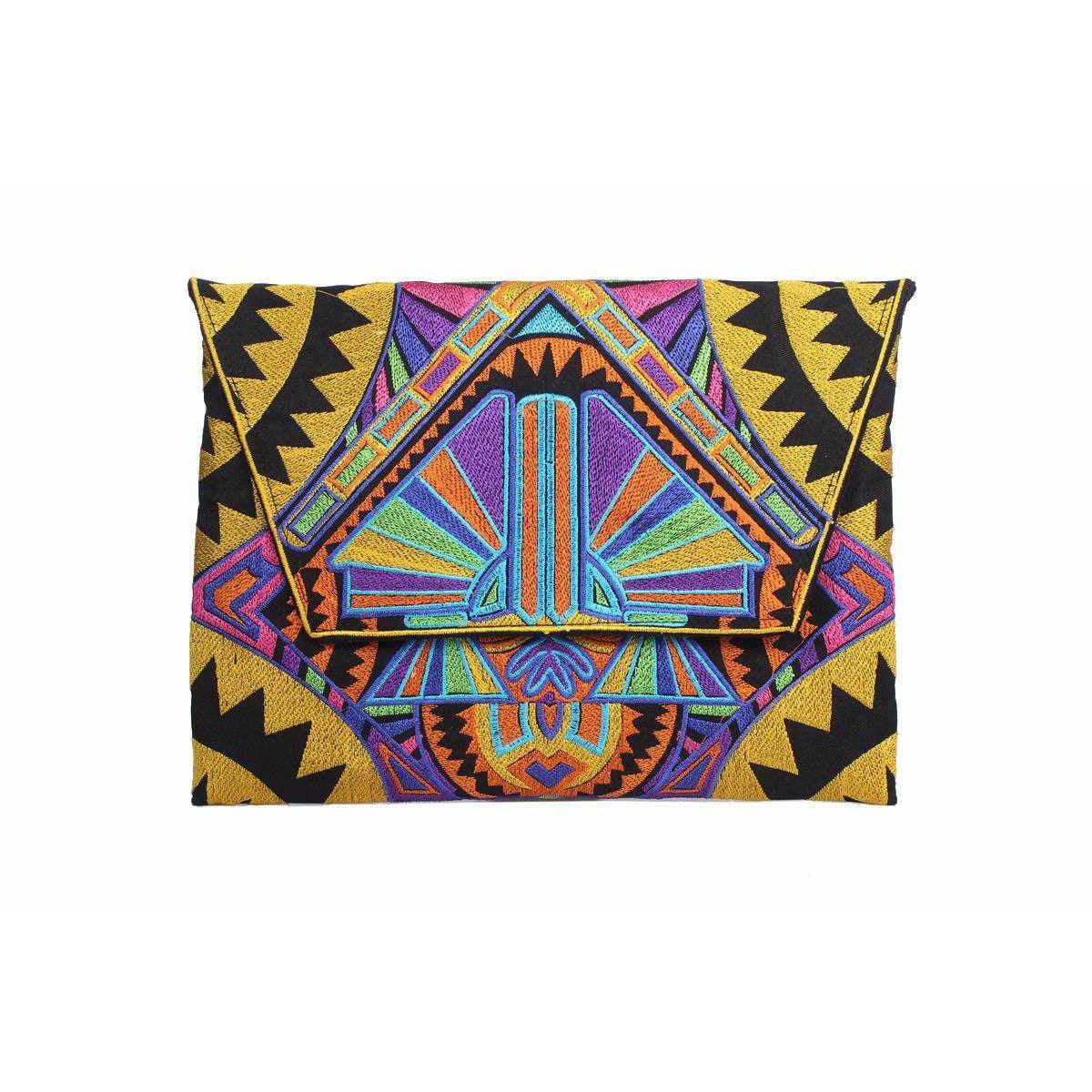 Embroidered Tahj Envelope Clutch | iPad Bag - Thailand La Vie Bien Embroidered Tahj Envelope Clutch | iPad Bag - Thailand