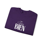 Embroidered Très Bien Sweatshirt -French Phrase Graphic Crewneck by Printify