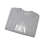 Embroidered Très Bien Sweatshirt -French Phrase Graphic Crewneck by Printify