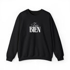 Embroidered Très Bien Sweatshirt -French Phrase Graphic Crewneck by Printify
