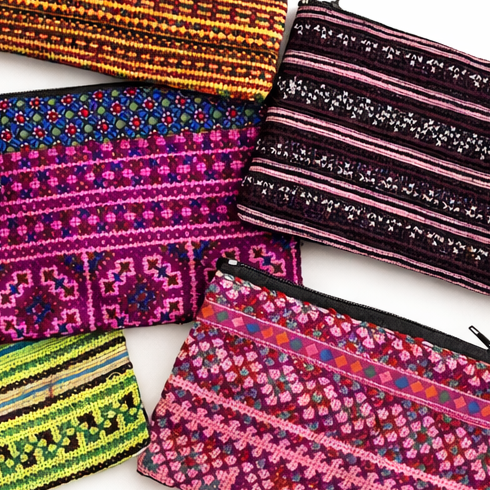 Embroidered Vintage Hmong Coin Purse - Thailand Bags La Vie Bien Embroidered Vintage Hmong Coin Purse - Thailand
