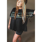 Embroidered Western Motif Poncho Style Satin Look Top "High End Bucks" by The Bullish Store