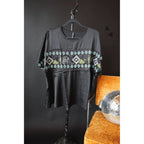 Embroidered Western Motif Poncho Style Satin Look Top "High End Bucks" by The Bullish Store