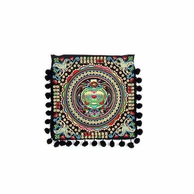Embroidery Butterfly Clutch With Pompoms - Thailand Bags La Vie Bien Embroidery Butterfly Clutch With Pompoms - Thailand