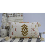 Embroidery Throw Pillow with Tassels 14" X 24" Throw Pillow La Vie Bien Embroidery Throw Pillow with Tassels 14" X 24"