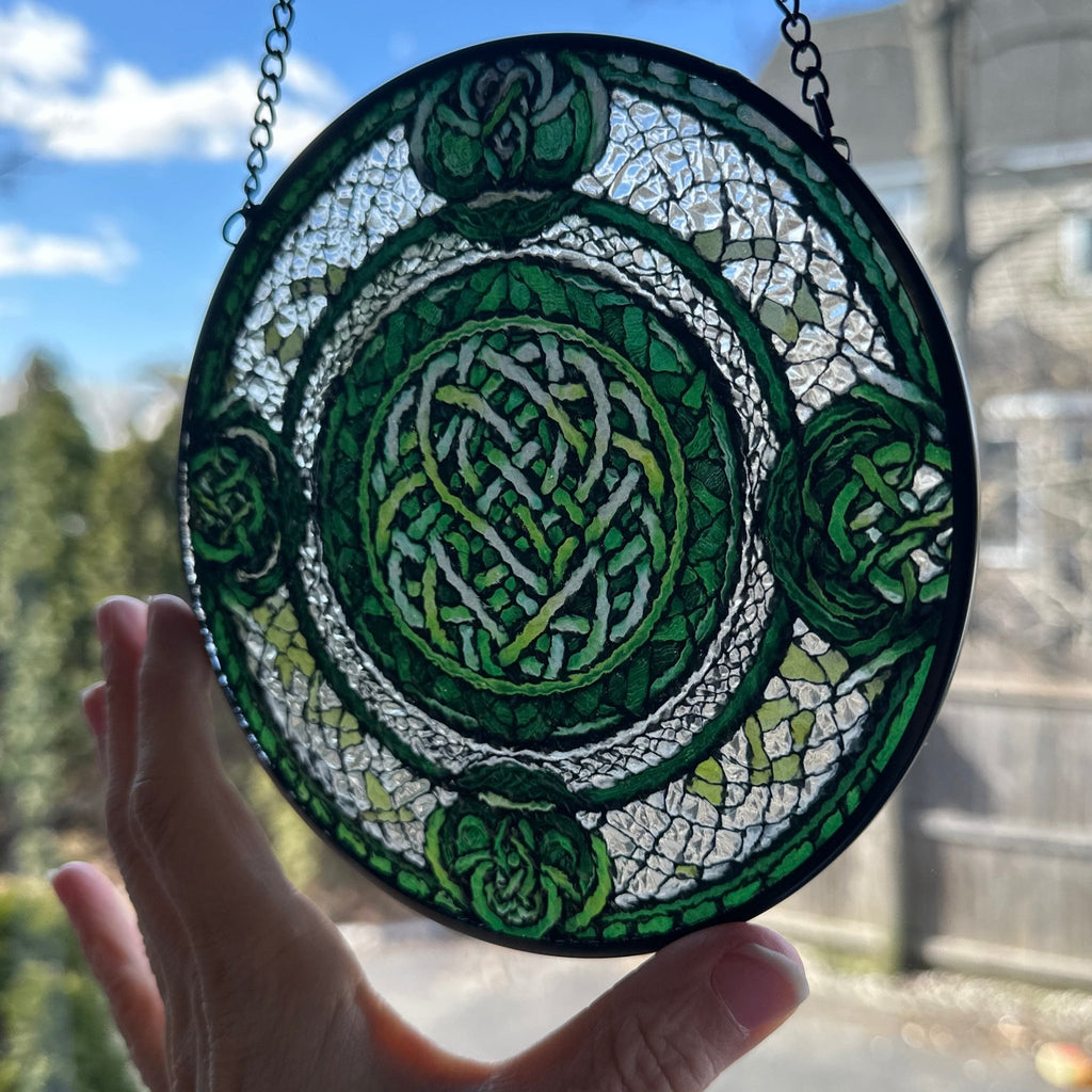 Emerald Green Celtic Knot Suncatcher Gifts La Vie Bien Emerald Green Celtic Knot Suncatcher