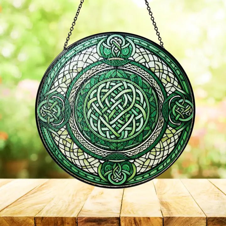Emerald Green Celtic Knot Suncatcher Gifts La Vie Bien Emerald Green Celtic Knot Suncatcher