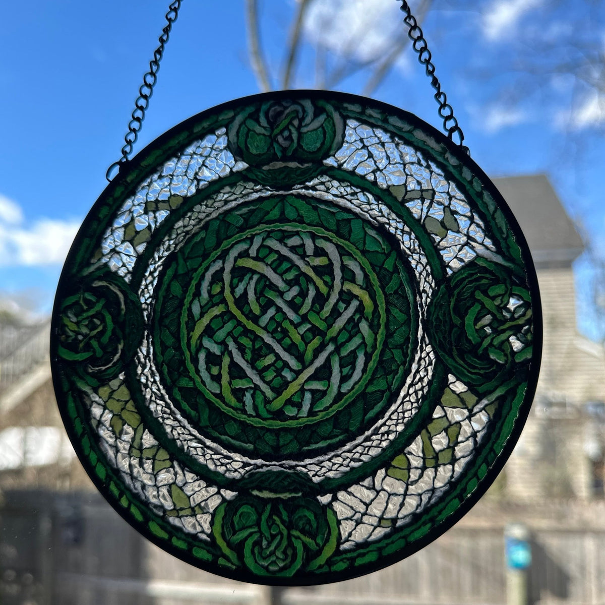 Emerald Green Celtic Knot Suncatcher Gifts La Vie Bien Emerald Green Celtic Knot Suncatcher