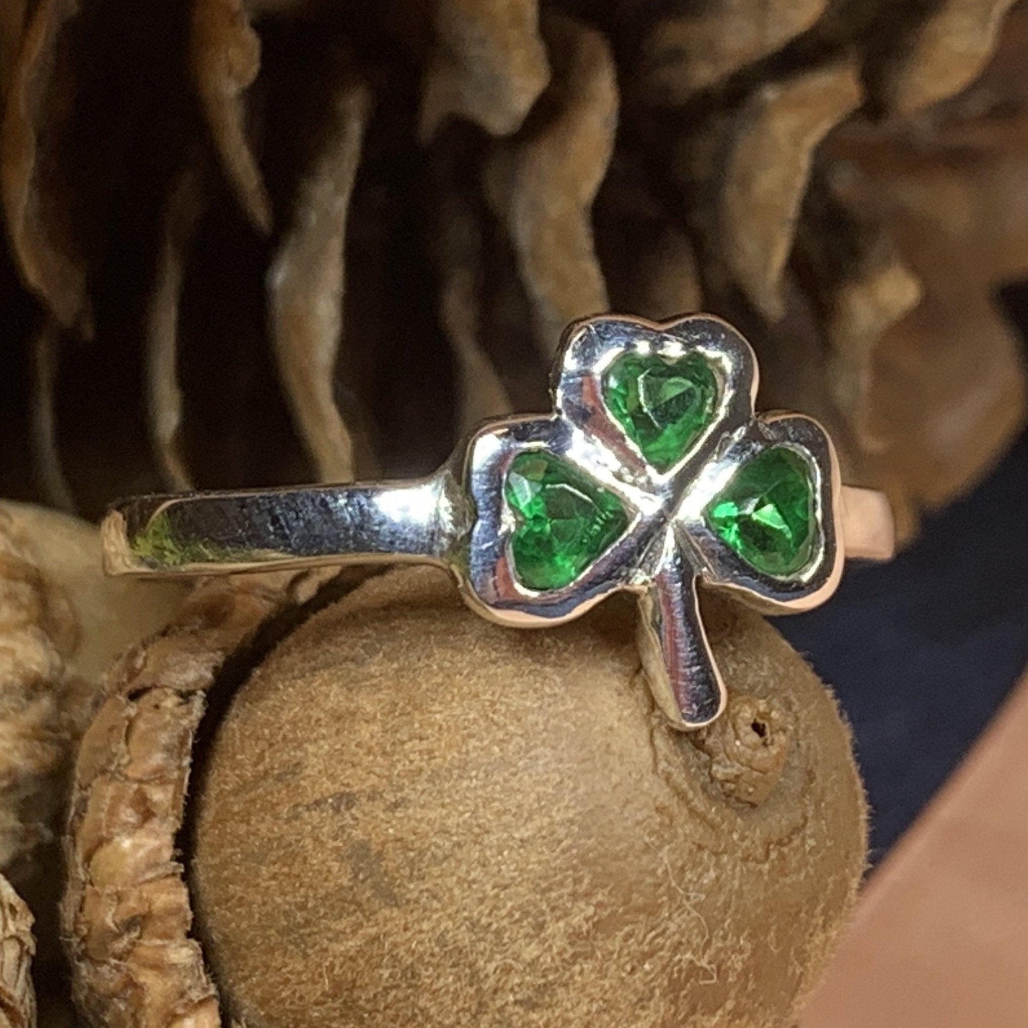 Emerald Isle Irish Shamrock Ring in Sterling Silver Ring La Vie Bien Emerald Isle Irish Shamrock Ring in Sterling Silver