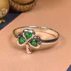 Emerald Isle Irish Shamrock Ring in Sterling Silver Ring La Vie Bien Emerald Isle Irish Shamrock Ring in Sterling Silver