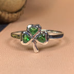 Emerald Isle Irish Shamrock Ring in Sterling Silver Ring La Vie Bien Emerald Isle Irish Shamrock Ring in Sterling Silver
