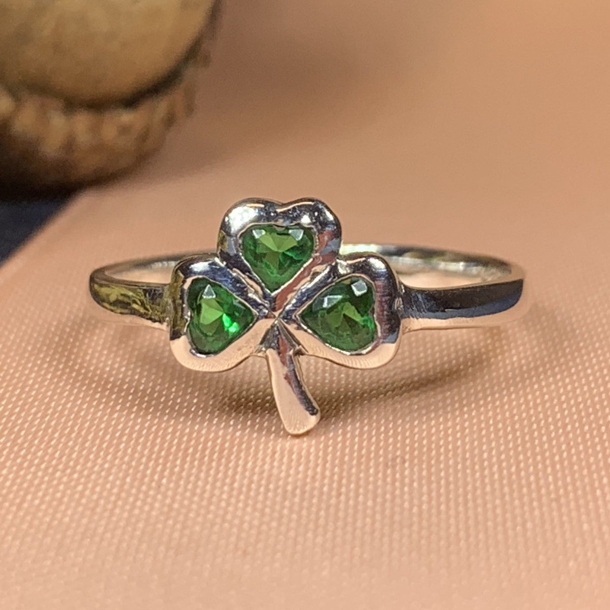 Emerald Isle Irish Shamrock Ring in Sterling Silver Ring La Vie Bien Emerald Isle Irish Shamrock Ring in Sterling Silver