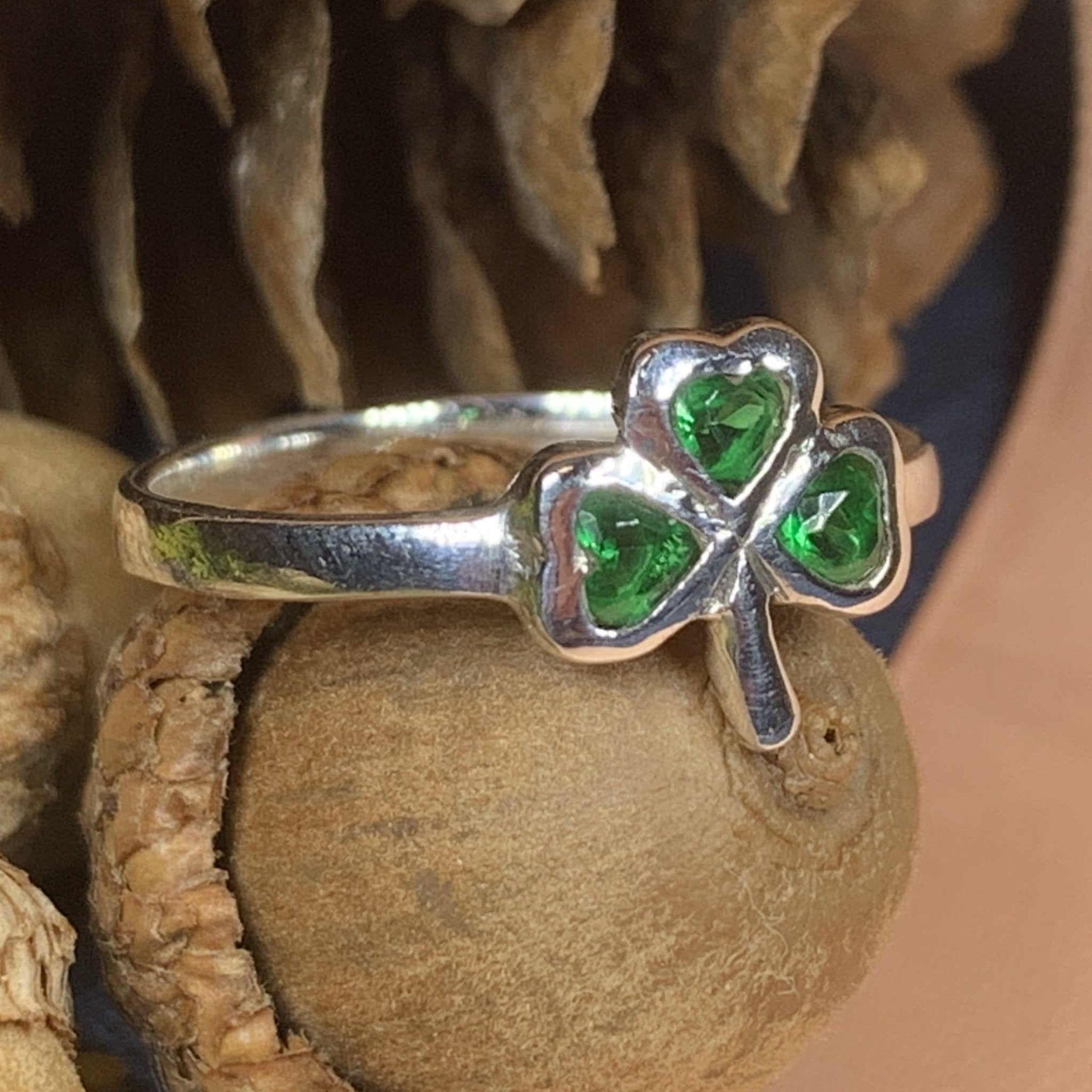 Emerald Isle Irish Shamrock Ring in Sterling Silver Ring La Vie Bien Emerald Isle Irish Shamrock Ring in Sterling Silver