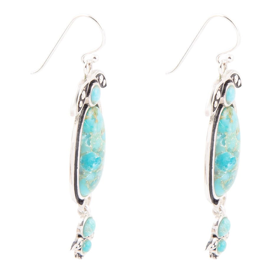 Emile Blue Turquoise Sterling Silver Dangle Earrings Earrings La Vie Bien Emile Blue Turquoise Sterling Silver Dangle Earrings