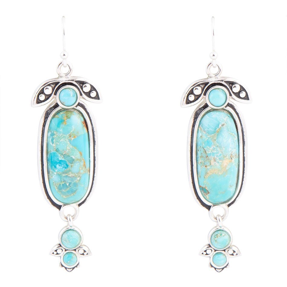 Emile Blue Turquoise Sterling Silver Dangle Earrings Earrings La Vie Bien Emile Blue Turquoise Sterling Silver Dangle Earrings