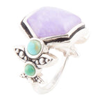 Emile Purple Quartz and Blue Turquoise Sterling Silver Ring by Barse Jewelry