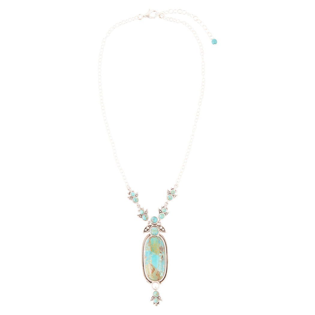 Emile Sterling Silver and Blue Turquoise Pendant Necklace Necklaces La Vie Bien Emile Sterling Silver and Blue Turquoise Pendant Necklace