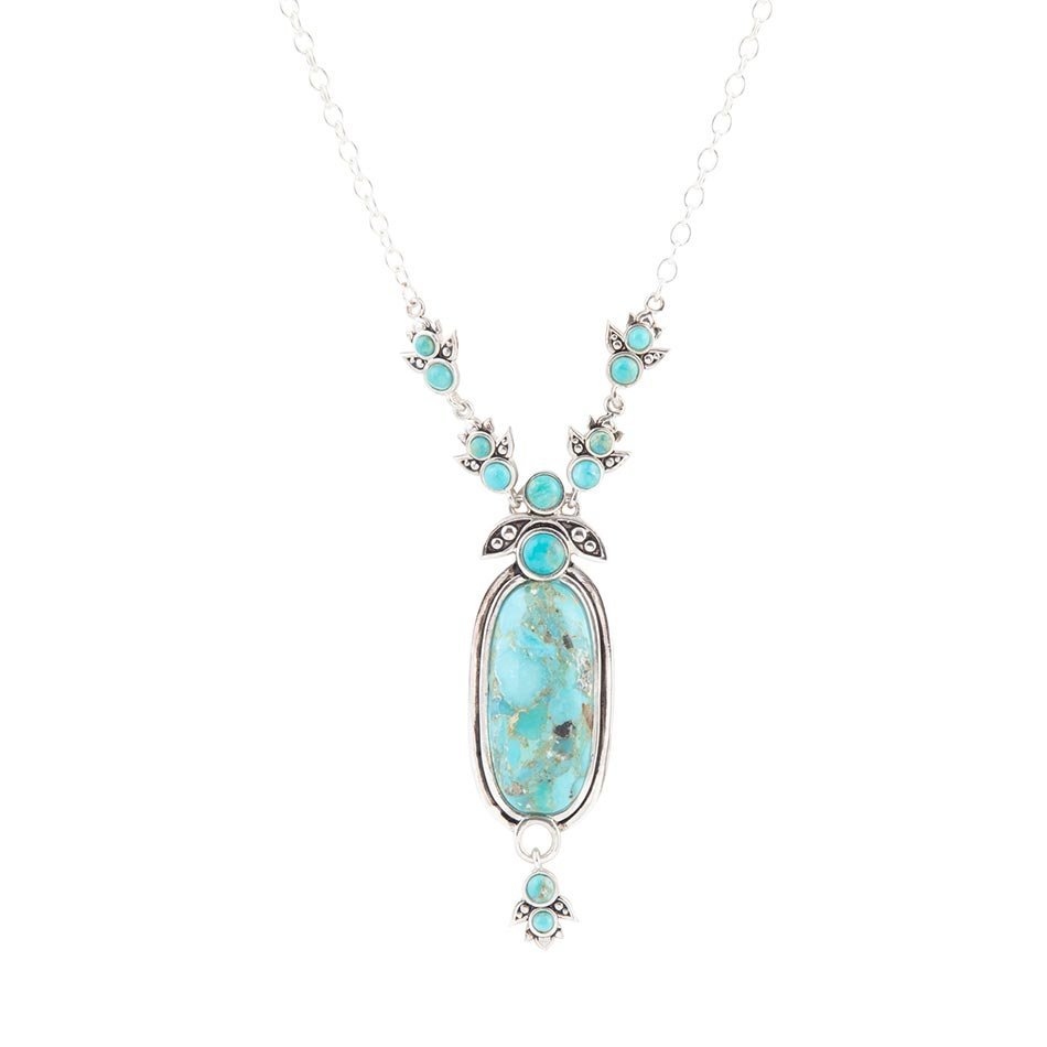 Emile Sterling Silver and Blue Turquoise Pendant Necklace Necklaces La Vie Bien Emile Sterling Silver and Blue Turquoise Pendant Necklace