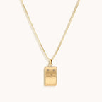 Emotional Being - White Enamel Cancer Card Necklace