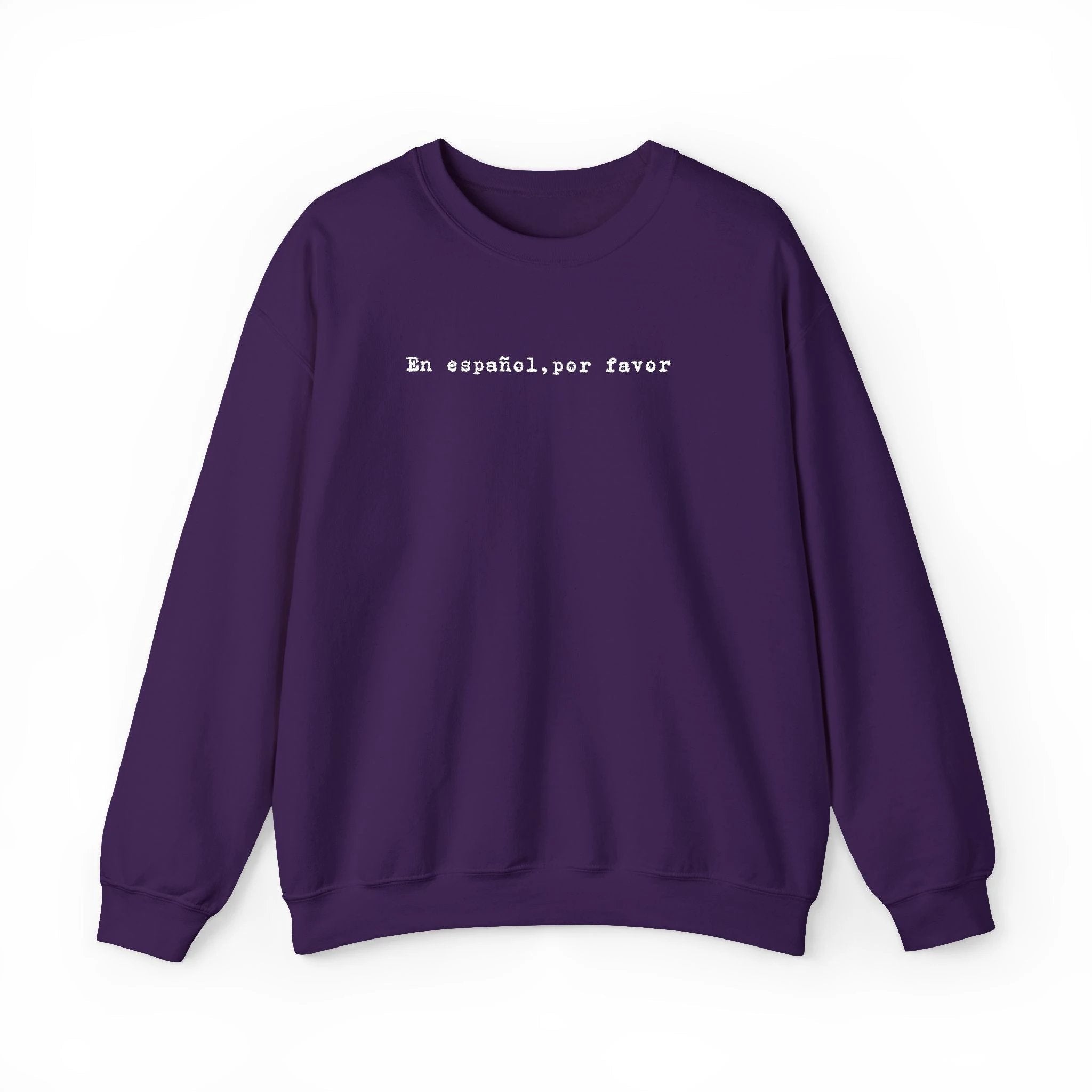 En español por favor embroidered Minimal Spanish Text Pullover by Printify