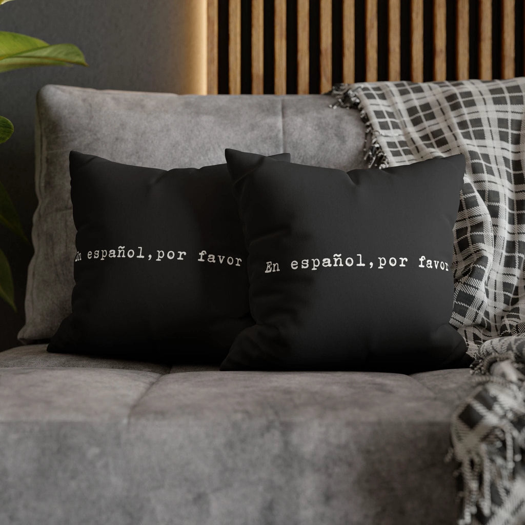 En español, por favor faux suede throw pillow cover by Printify