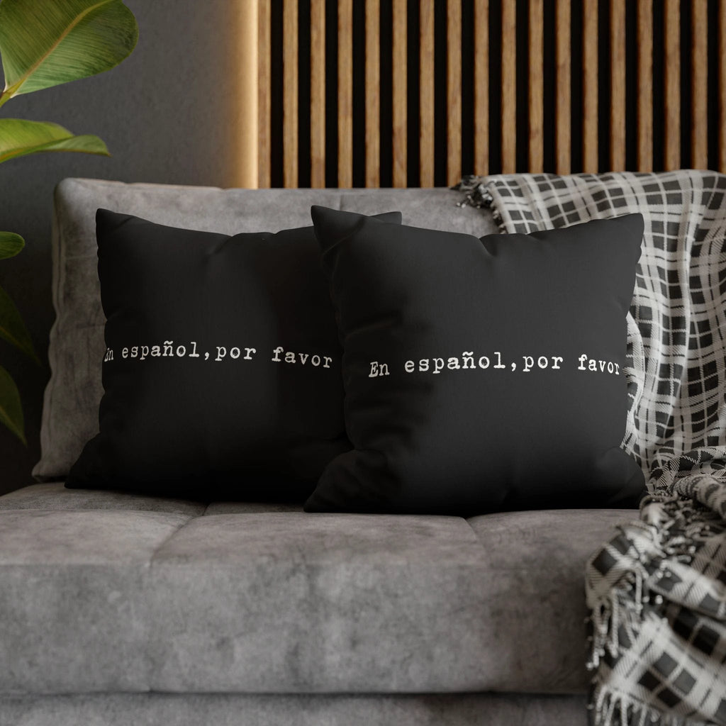 En español, por favor faux suede throw pillow cover by Printify