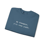 En français s'il vous plaît Sweatshirt | French phrase crewneck, minimalist text by Printify