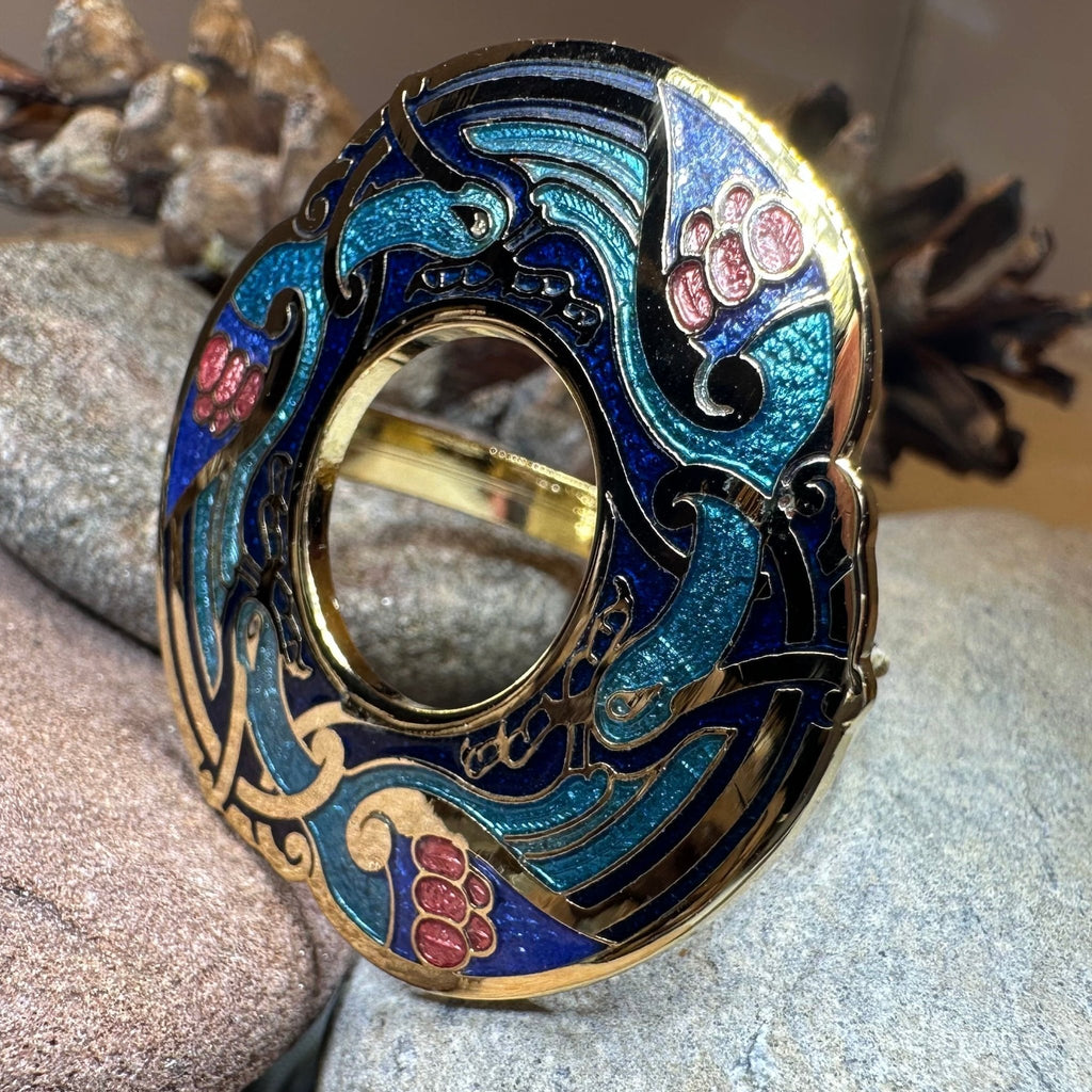 Enamel Celtic Birds Scarf Ring Scarf Ring La Vie Bien Enamel Celtic Birds Scarf Ring