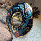 Enamel Celtic Birds Scarf Ring Scarf Ring La Vie Bien Enamel Celtic Birds Scarf Ring