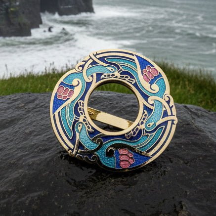 Enamel Celtic Birds Scarf Ring Scarf Ring La Vie Bien Enamel Celtic Birds Scarf Ring