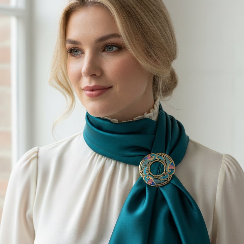 Enamel Celtic Birds Scarf Ring Scarf Ring La Vie Bien Enamel Celtic Birds Scarf Ring
